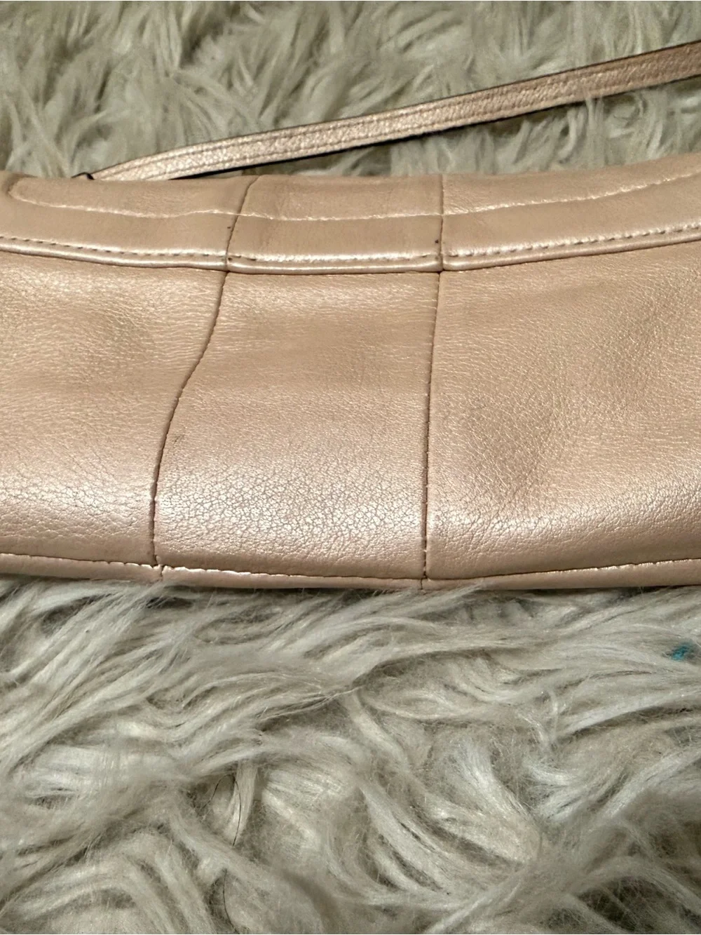 Coach Small Pebbled Leather Clutch in Blush